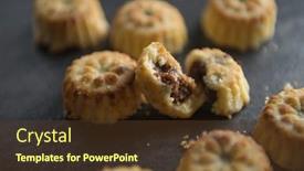  Presentation with regions - Slide deck enhanced with close-up-of-date-maamoul background and a tawny brown colored foreground