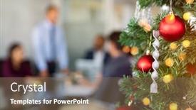  Presentation with christmas tree - Colorful theme enhanced with close-up-of-decorated-christmas backdrop and a violet colored foreground