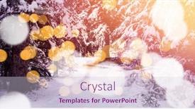  Presentation with snow mountain - Presentation enhanced with close-up of defocused lights against snow covered trees on mountain background and a lemonade colored foreground