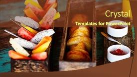  Presentation with food fruits jam - PPT theme consisting of close-up-of-delicious-organic background and a tawny brown colored foreground