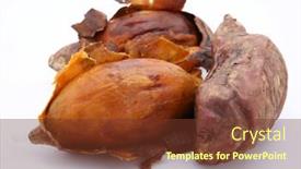  Presentation with sweet potato - PPT theme with close-up-of-delicious-roasted background and a  colored foreground