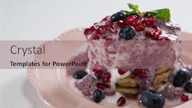  Presentation with food - Colorful slides enhanced with close-up-of-delicious-sweet backdrop and a coral colored foreground