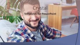  Presentation with battery back start - Presentation design with close-up-of-delightful-sir and a coral colored foreground