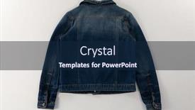  Presentation with denim - Slides having close-up of denim jacket on white background background and a navy blue colored foreground