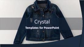  Presentation with denim - Beautiful presentation theme featuring close-up of denim jacket on white background backdrop and a navy blue colored foreground