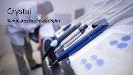  Presentation with dental - PPT theme enhanced with close-up of dental tool background and a light blue colored foreground