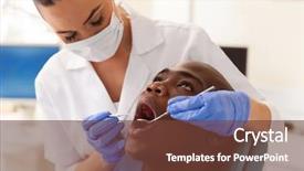  Presentation with dentist - Presentation with close up of dentist examining background and a tawny brown colored foreground