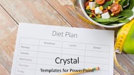  Presentation with life plan - Presentation theme with close up of diet plan background and a white colored foreground