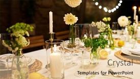  Presentation with dinner - Slide set with close-up-of-dinner-table background and a lemonade colored foreground