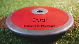  Presentation with discus throw - Audience pleasing slide deck consisting of close up of discuses backdrop and a red colored foreground
