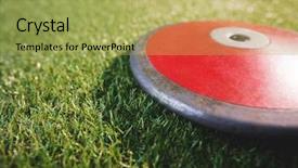  Presentation with discus throw - Theme enhanced with close up of discuses background and a yellow colored foreground