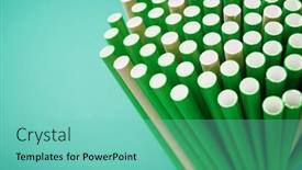  Presentation with cardboard - PPT layouts with close-up-of-disposable-drinking background and a seafoam green colored foreground