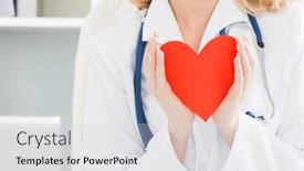  Presentation with social wellbeing - PPT theme having close-up-of-doctor background and a light gray colored foreground