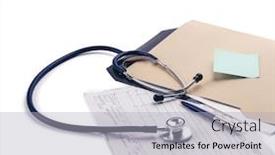  Presentation with medical information - Amazing slides having close-up-of-doctors-medical backdrop and a light gray colored foreground