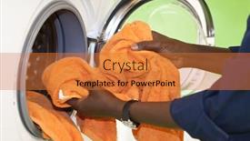  Presentation with laundry - PPT theme having close-up-of-doing background and a red colored foreground