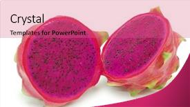  Presentation with dragon fruit - PPT theme consisting of close-up of dragon fruit background and a coral colored foreground