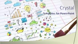  Presentation with multimedia - Audience pleasing presentation consisting of close-up of drawing colorful multimedia and office staff concept backdrop and a sky blue colored foreground