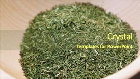  Presentation with set of dried herbs - Audience pleasing presentation theme consisting of close up of dried thyme backdrop and a tawny brown colored foreground