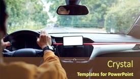  Presentation with green screen - Slide deck having close-up-of-driver background and a tawny brown colored foreground