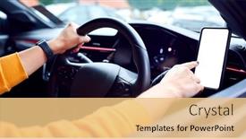  Presentation with driver - Presentation design with close-up-of-driver background and a yellow colored foreground