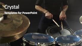  Presentation with drum - PPT layouts featuring close up of drummer playing background and a dark gray colored foreground