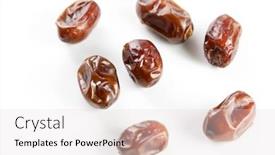  Presentation with date fruit - Presentation design enhanced with close-up-of-dry-date background and a lemonade colored foreground