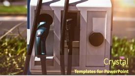  Presentation with electric charging - Slide deck enhanced with close-up-of-electric-charging background and a tawny brown colored foreground