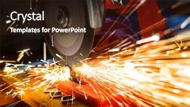  Presentation with electric - Cool new PPT theme with close-up of electric grinder backdrop and a wine colored foreground