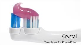  Presentation with toothpaste - Audience pleasing PPT theme consisting of close-up of electric toothbrush backdrop and a  colored foreground