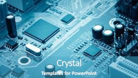  Presentation with circuit board - Cool new presentation theme with close-up of electronic circuit backdrop and a teal colored foreground
