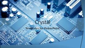  Presentation with circuit board - PPT layouts featuring close-up of electronic circuit background and a light blue colored foreground