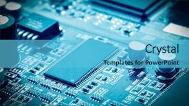  Presentation with circuit board - Presentation theme featuring close-up of electronic circuit background and a light blue colored foreground