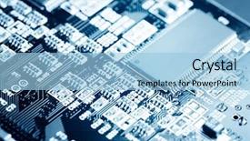  Presentation with circuit board - Cool new presentation with close-up of electronic circuit backdrop and a light blue colored foreground