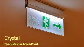  Presentation with emergency operations - Slides having close up of emergency exit background and a tawny brown colored foreground