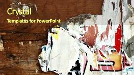  Presentation with posters - Slide set enhanced with entertainment event posters torn background and a tawny brown colored foreground