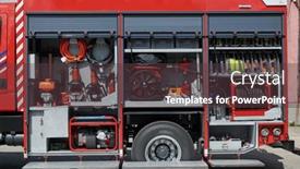  Presentation with emergency response - Presentation theme with close-up-of-essential-firefighting background and a tawny brown colored foreground