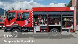  Presentation with emergency response - Slide deck having close-up-of-essential-firefighting and a gray colored foreground