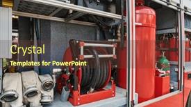  Presentation with emergency response - Slide deck enhanced with close-up-of-essential-firefighting and a tawny brown colored foreground