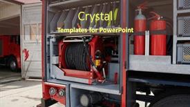  Presentation with emergency response - Theme consisting of close-up-of-essential-firefighting background and a tawny brown colored foreground