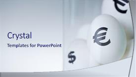  Presentation with euro - Audience pleasing presentation theme consisting of close-up of euro sign backdrop and a  colored foreground