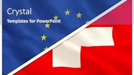  Presentation with european union flage animation - Presentation design featuring close-up-of-european background and a ocean colored foreground