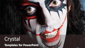  Presentation with evil - Amazing presentation having close up of evil clown face backdrop and a tawny brown colored foreground