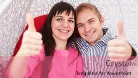  Presentation with married couple - Audience pleasing presentation consisting of close-up-of-excited-married backdrop and a coral colored foreground