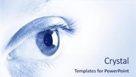  Presentation with eye - Theme consisting of close up of eye blue background and a sky blue colored foreground