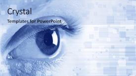  Presentation with eye - Theme enhanced with close up of eye blue background and a light blue colored foreground