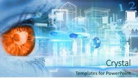  Presentation with human eye - Theme enhanced with close-up of eye background and a sky blue colored foreground