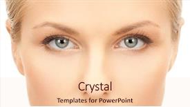  Presentation with beautiful young woman getting face - Cool new slides with close up of face backdrop and a lemonade colored foreground