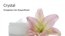  Presentation with face cream flower - Slides consisting of close up of facial cream background and a  colored foreground