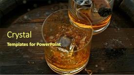  Presentation with whiskey - Presentation theme consisting of close-up-of-falling-ice background and a tawny brown colored foreground