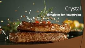  Presentation with table salt - Presentation enhanced with close-up-of-falling-salt background and a dark gray colored foreground